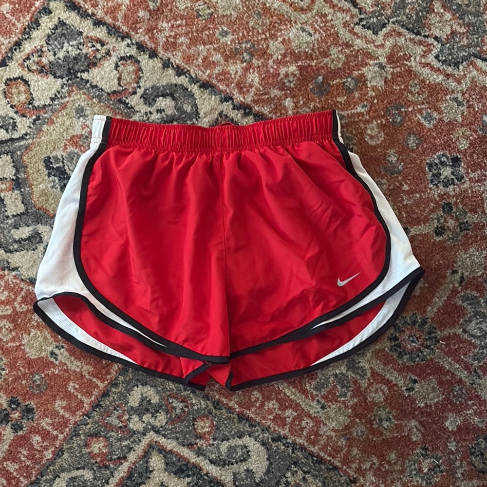 Nike Red and White Athletic Shorts